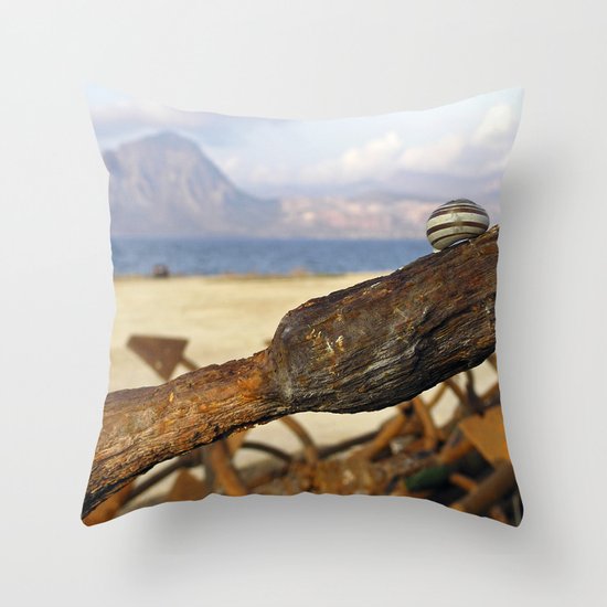 Abandoned Maritime Zone - Trapani - Sicily "Vacancy" zine Throw Pillow