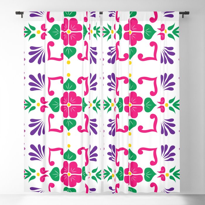 Pink 2, Framed Talavera Flower Blackout Curtain