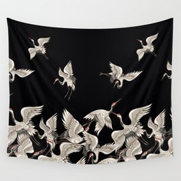Japanese Flying Herons Wall Tapestry