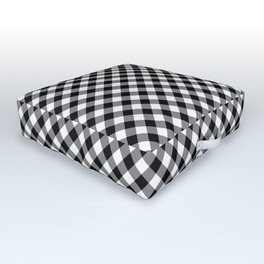 Classic Gingham Black and White - 08 Outdoor Floor Cushion