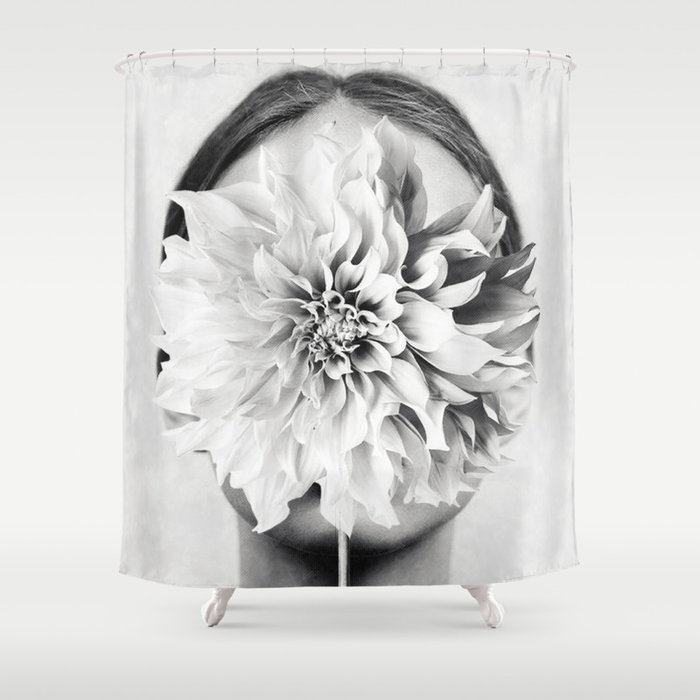 White flower ... Shower Curtain