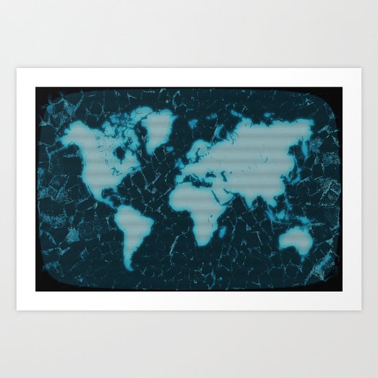 World Map TV Art Print