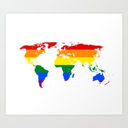 LGBT World Map Art Print