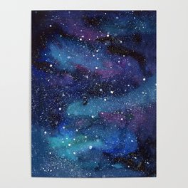 Galaxy Space Painting Stars Cosmic Universe Nebula Art Poster