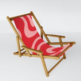 Warped Swirl Marble Pattern (red/pink) Sling Chair