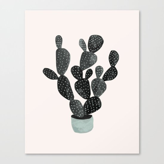 Cactus in pink var 2 Canvas Print