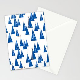 Elves Decorating the Trees Stationery Card