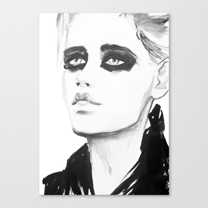 Black and white fashion illustration No.3 - by Fiona Maclean.  Canvas Print
