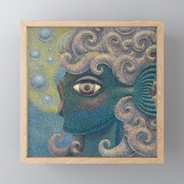 A fish becomes a woman Framed Mini Art Print