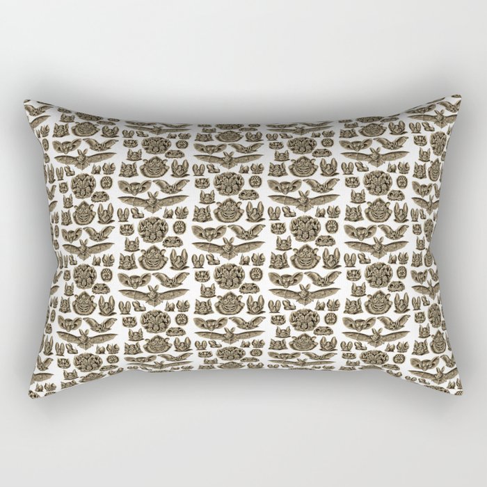 Ernst Haeckel Bats Sepia Rectangular Pillow