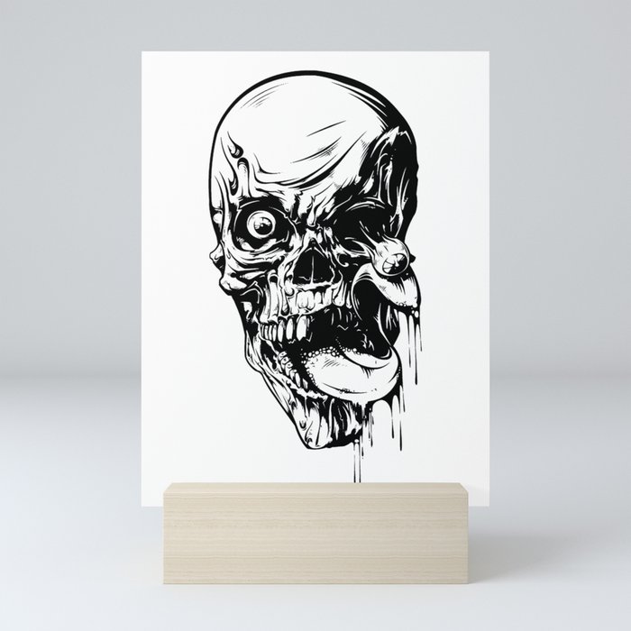 Skeleton Zombie Mini Art Print