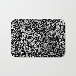 Black Riptide Bath Mat | Black And White, Drawing, Minimalism, Other, White, Black, Surreal, Geometric, Graphicdesign, Black and White 