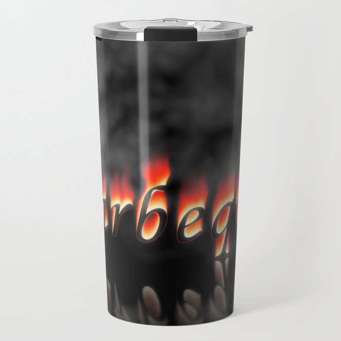 Barbeque Text On Fire Travel Mug