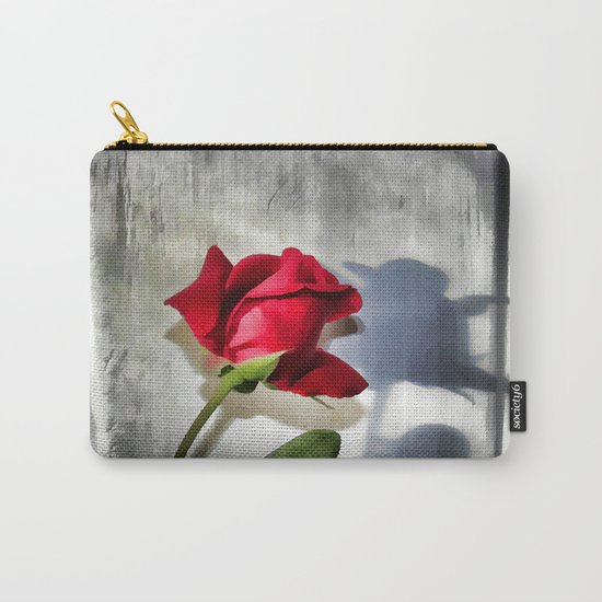 Red Rose Bud Shadow Carry-All Pouch