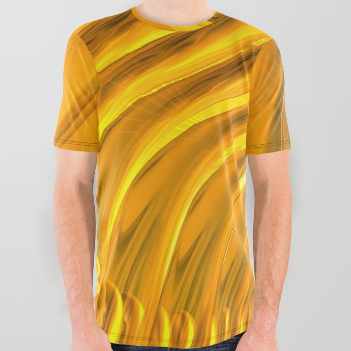 Gold Lines Pattern Design All Over Graphic Tee