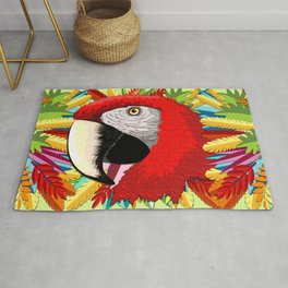Macaw Parrot Paper Craft Digital Art Rug