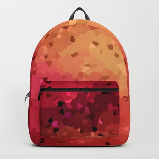 Red brown abstract pattern Crystals . Backpack