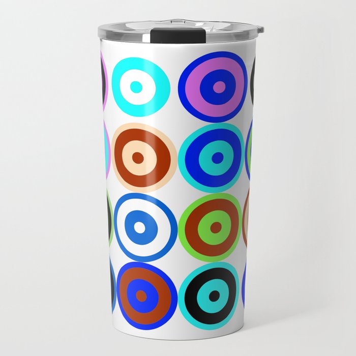 12 Grid Multi-Color Mod Roundels Travel Mug