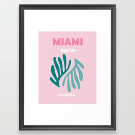 Boho Preppy Travel Poster- Miami Beach Framed Art Print