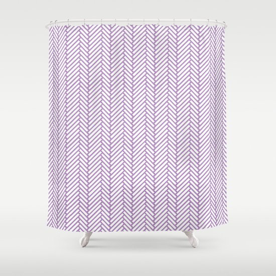 Herringbone Orchid Shower Curtain