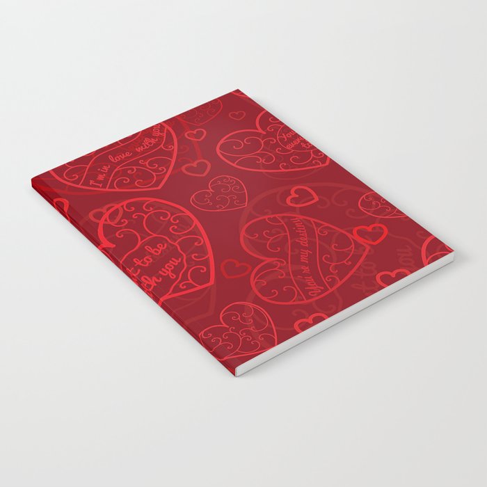 Red Love Heart Collection Notebook