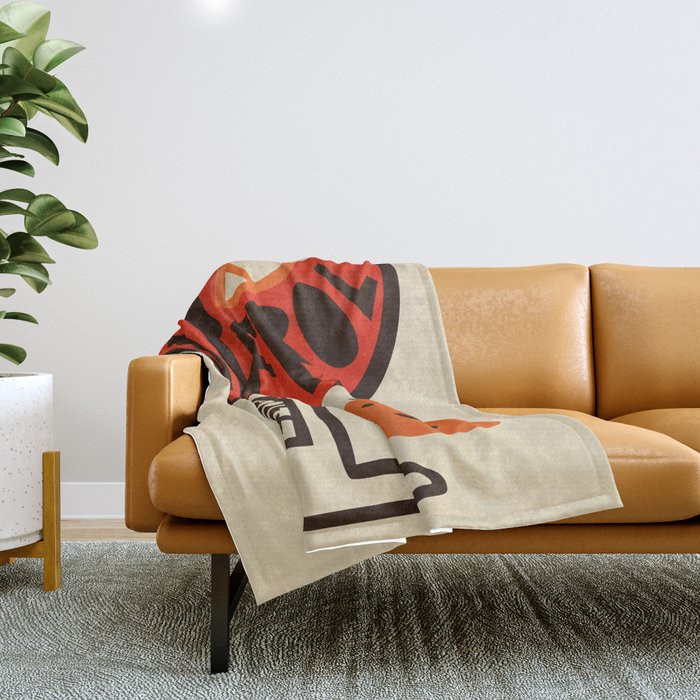 Aperol Spritz Cocktail Print Throw Blanket