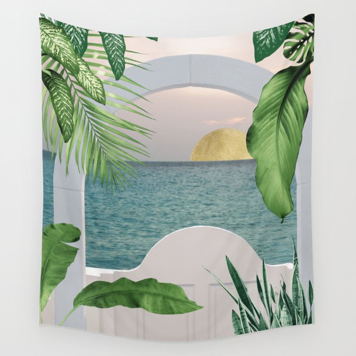 Santorini meets Curacao #1 #abstract #wall #art #society6 Wall Tapestry