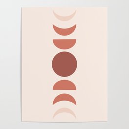 Pink Moon Phases Poster