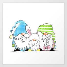 Easter Gnome Family Art Print