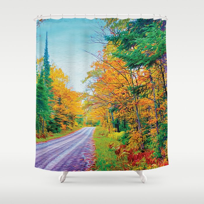 Back Road in the Fall Shower Curtain