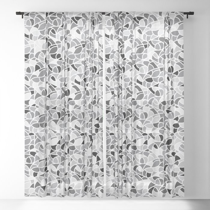 Grey Mosaic Sheer Curtain