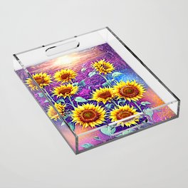 Sunflowers Song Digital Acrylic Tray