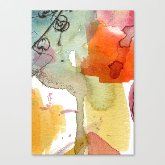 watercolour floral abstract Canvas Print