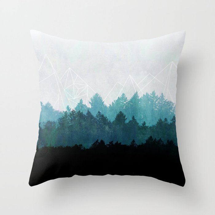 Woods Abstract  Throw Pillow