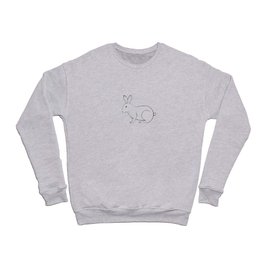 Rabbit Ink Art - cute and fun outline animal design Crewneck Sweatshirt
