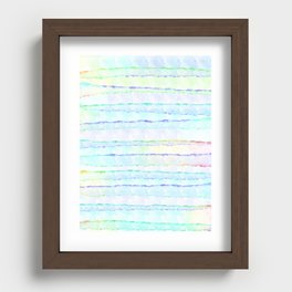 Neon Pastel Stripes Pattern Recessed Framed Print