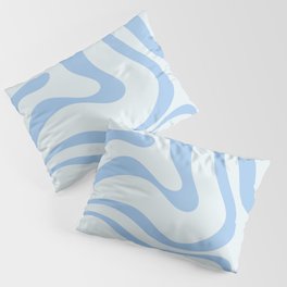 Soft Liquid Swirl Abstract Pattern Square in Powder Blue Pillow Sham