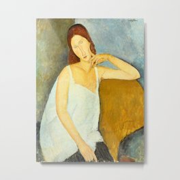 Amedeo Modigliani - Jeanne Hébuterne Metal Print | Modigliani, Oil, Painting, Portrait, Amedeomodigliani, Oiloncanvas 
