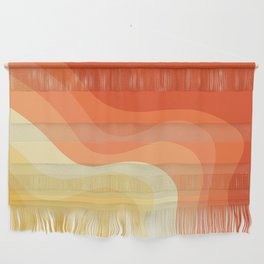 Yellow and orange retro style waves Wall Hanging