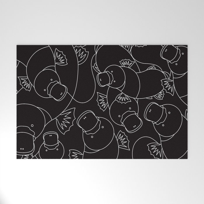Minimalist Platypus Black and White Welcome Mat