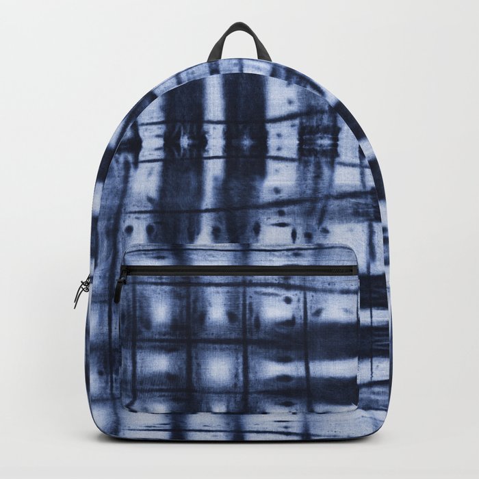 Square indigo shibori Backpack