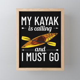 Kayak Canoe Boat Paddle Kayaking Canoeing Framed Mini Art Print