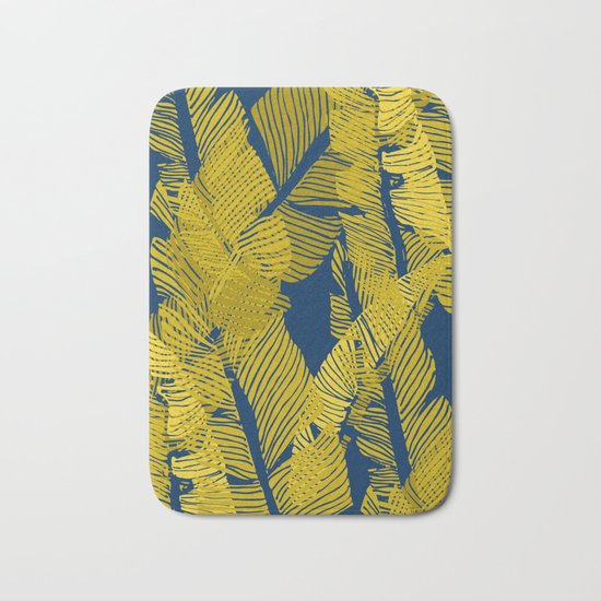 Carved Yellow&Blue Jungle #society6 #decor #buyart Bath Mat