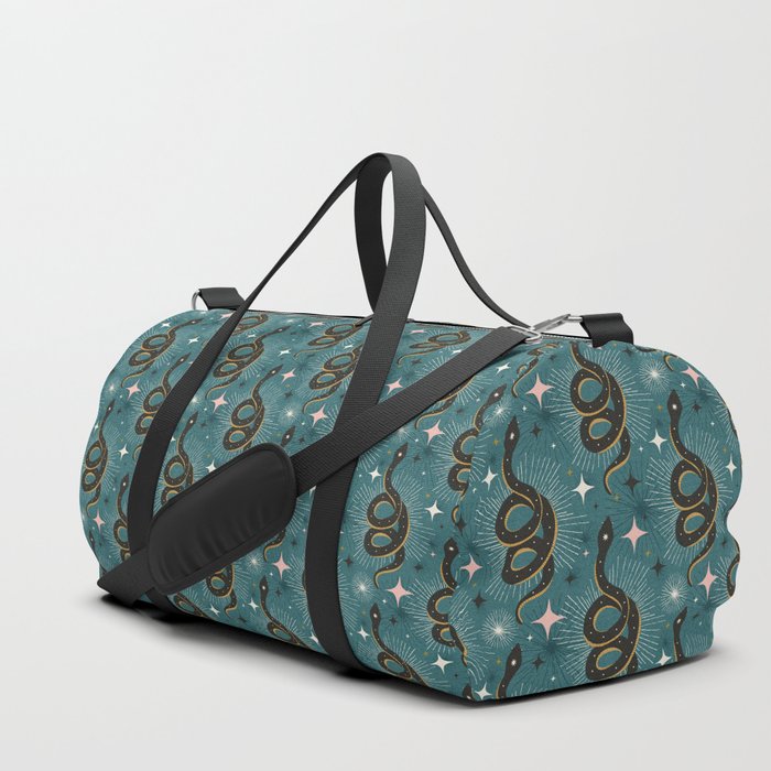 Slither Through The Stars Teal Duffle Bag