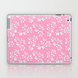 White Flowers Laptop Skin