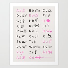 Swedish Alphabet Art Print