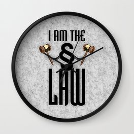 I am the law / 3D render of section sign holding judges gavels Wall Clock