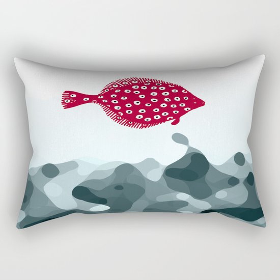 Little Red Fish Rectangular Pillow