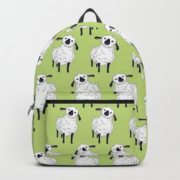 Swiss Valais Blacknose Sheep Pattern, Cute farm animal Pattern, Walliser Schwarznasenschaf, Fluffy sheep Backpack