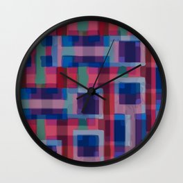 Abstraction rouge et bleue Wall Clock